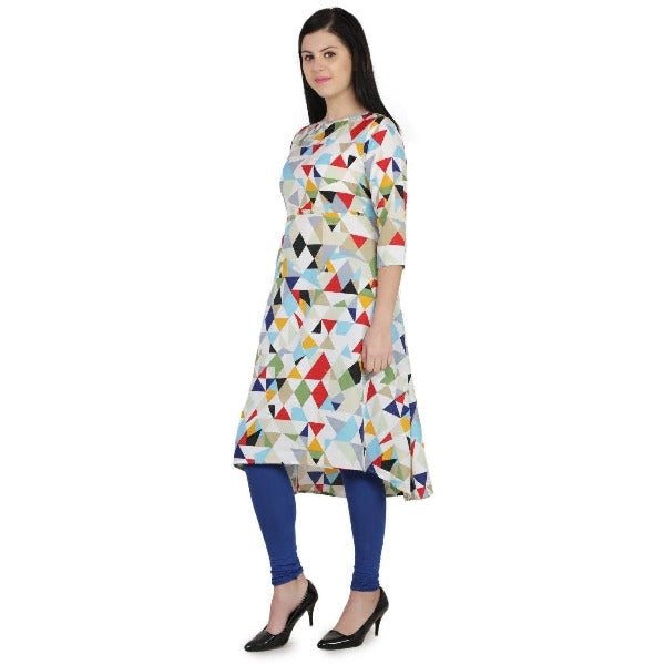 Kanoor Women's Multicolour A line kurti | Grocsy