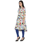 Kanoor Women's Multicolour A line kurti | Grocsy