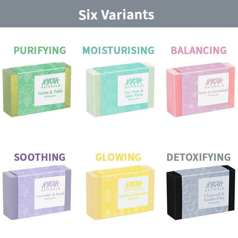 Nykaa Naturals Charcoal & Kaolin Clay Detox Bathing Soap | Grocsy