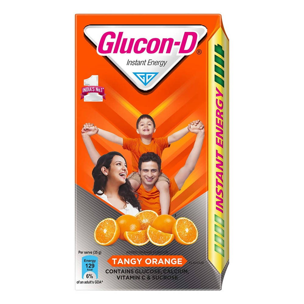 Glucon-D Instant Energy Health Drink - Tangy Orange | Tangy Orange Glucose Powder | Instant Energy & Immunity Recharge | With Vitamin C & Calcium | Grocsy