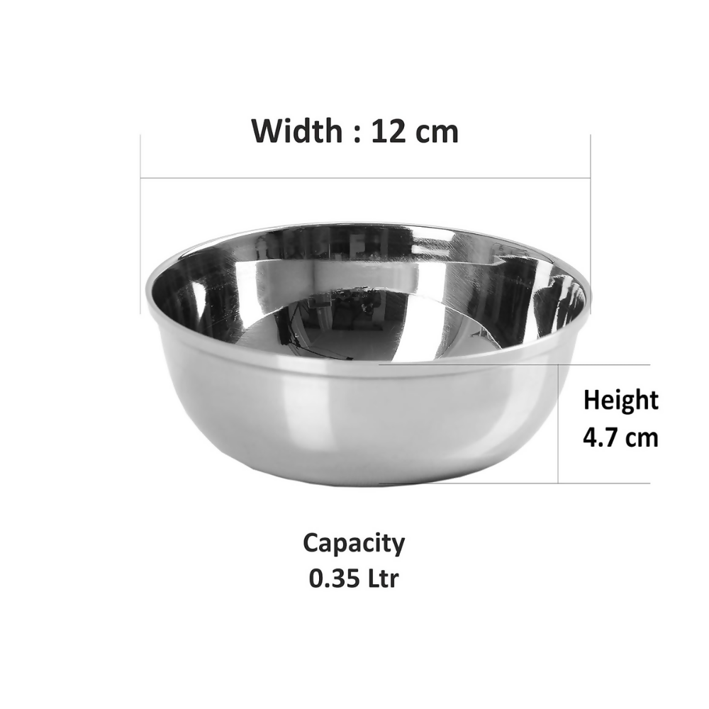 Sumeet Stainless Steel Heavy Gauge Bowl/Wati set with Mirror Finish | Grocsy