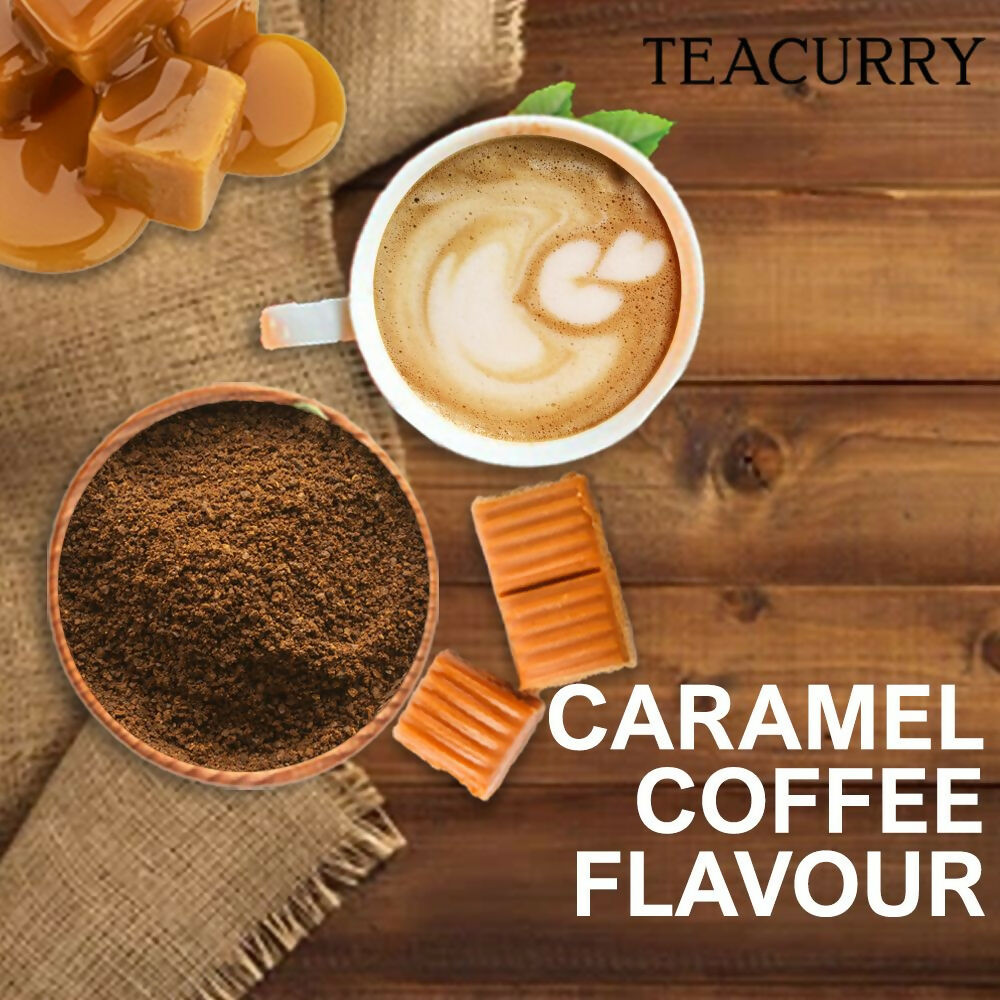 Teacurry Caramel Instant Coffee Powder - Arabica Freeze Dried Coffee for Instant Hot & Cold Coffee | Grocsy