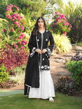 Nikhaar Black Embroidered Modal Silk Stitched Straight Cut Kurta Kalidar Palazzo Dupatta Readymade Suit | Grocsy
