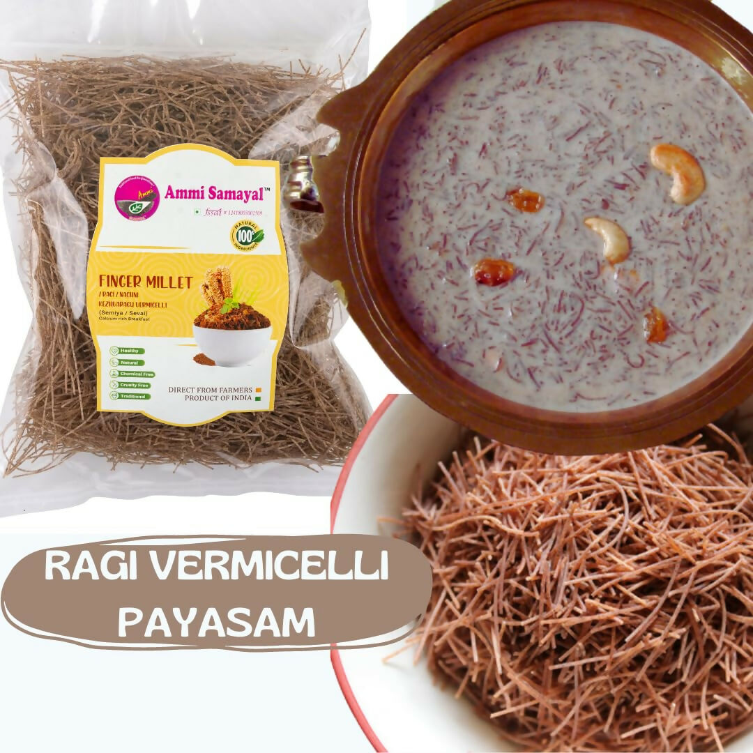 Ammi Samayal Ragi Vermicelli (Semiya/Sevai) and Natural Jaggery Combo | Grocsy