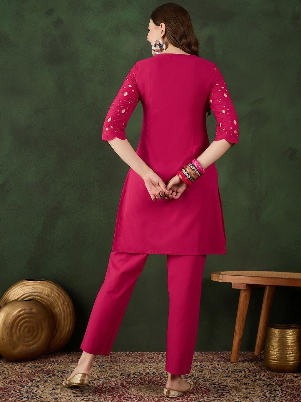 Sangria Embroidered Pure Cotton Kurta & Trouser | Grocsy