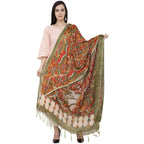 A R Silk Modal Kalamkari Printed Fancy Green Dupatta | Grocsy