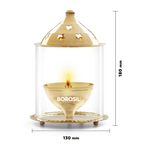Borosil Akhand Diya (Large, Brass) | Grocsy