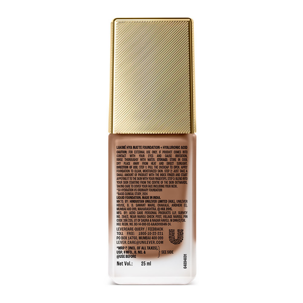 Lakme 9to5 Hya Matte Foundation + Hyaluronic Acid - Cool Cocoa | Grocsy