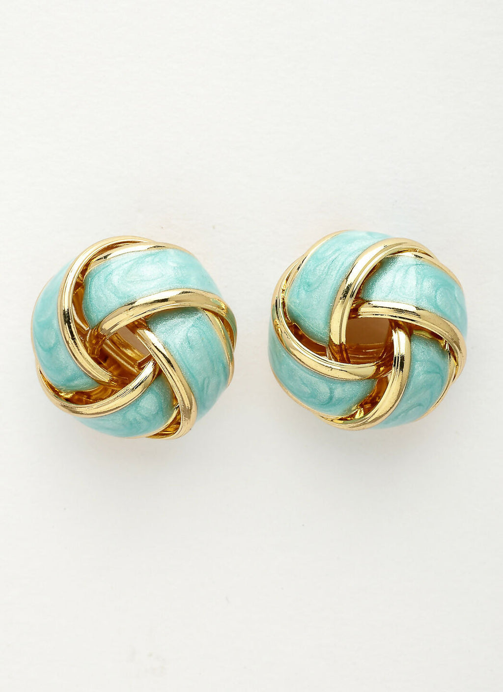 NVR Women's Turquoise Blue Floral Shape Stud Earrings | Grocsy