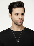 NVR Men Silver Plated Flash Pendent With Chain | Grocsy
