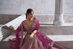 Kesar Fab Purple Banarasi Silk Hand_Woven Lehenga | Grocsy