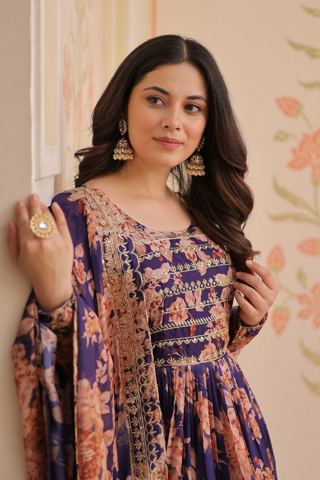 Joban Fashion Purple Silk Sequence Embroidery Work Kurta Set | Grocsy