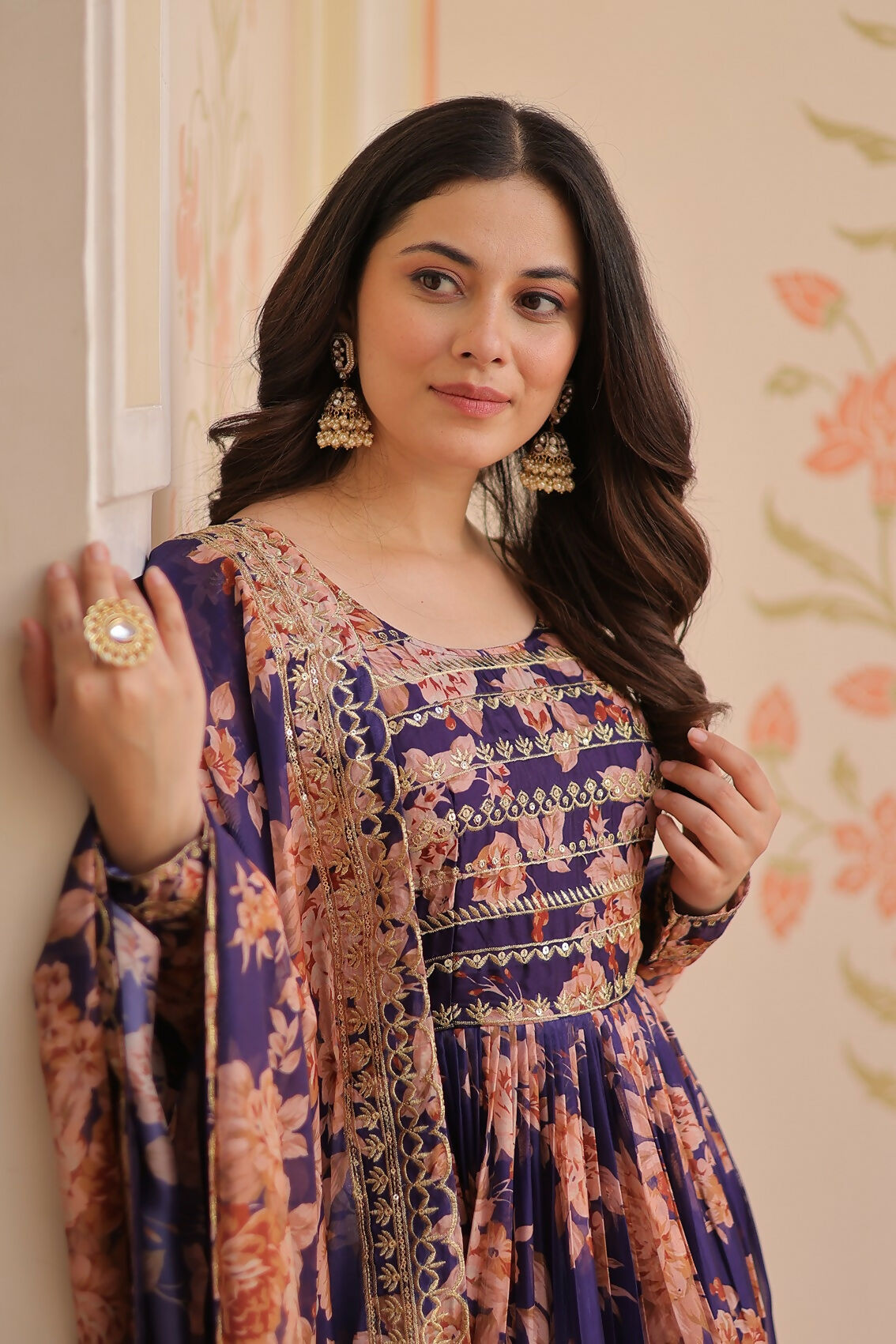 Joban Fashion Purple Silk Sequence Embroidery Work Kurta Set | Grocsy