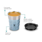 Vaya Popcup Insulated Coffee Mug Tumbler With Lid - 250 ml (Blue) | Grocsy