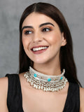 Joban Fashion Women White Beads Style Silver Tone Necklace | Grocsy