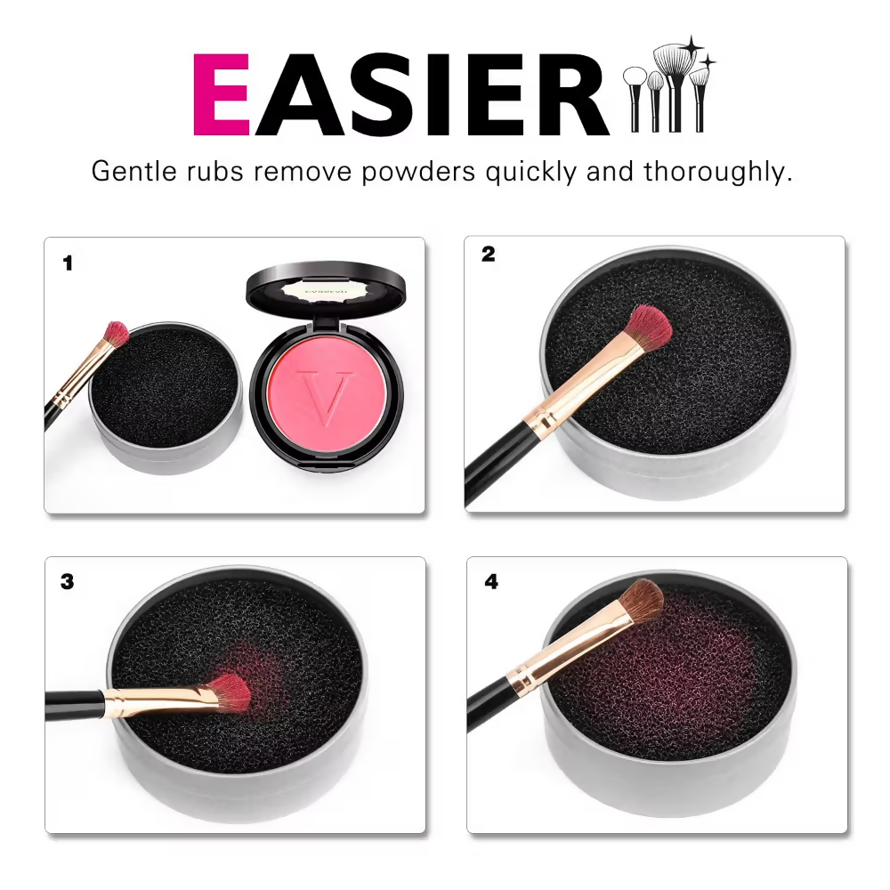 Bronson Professional Makeup Brush Cleaner Sponge Tin Quick Cleaning | Grocsy