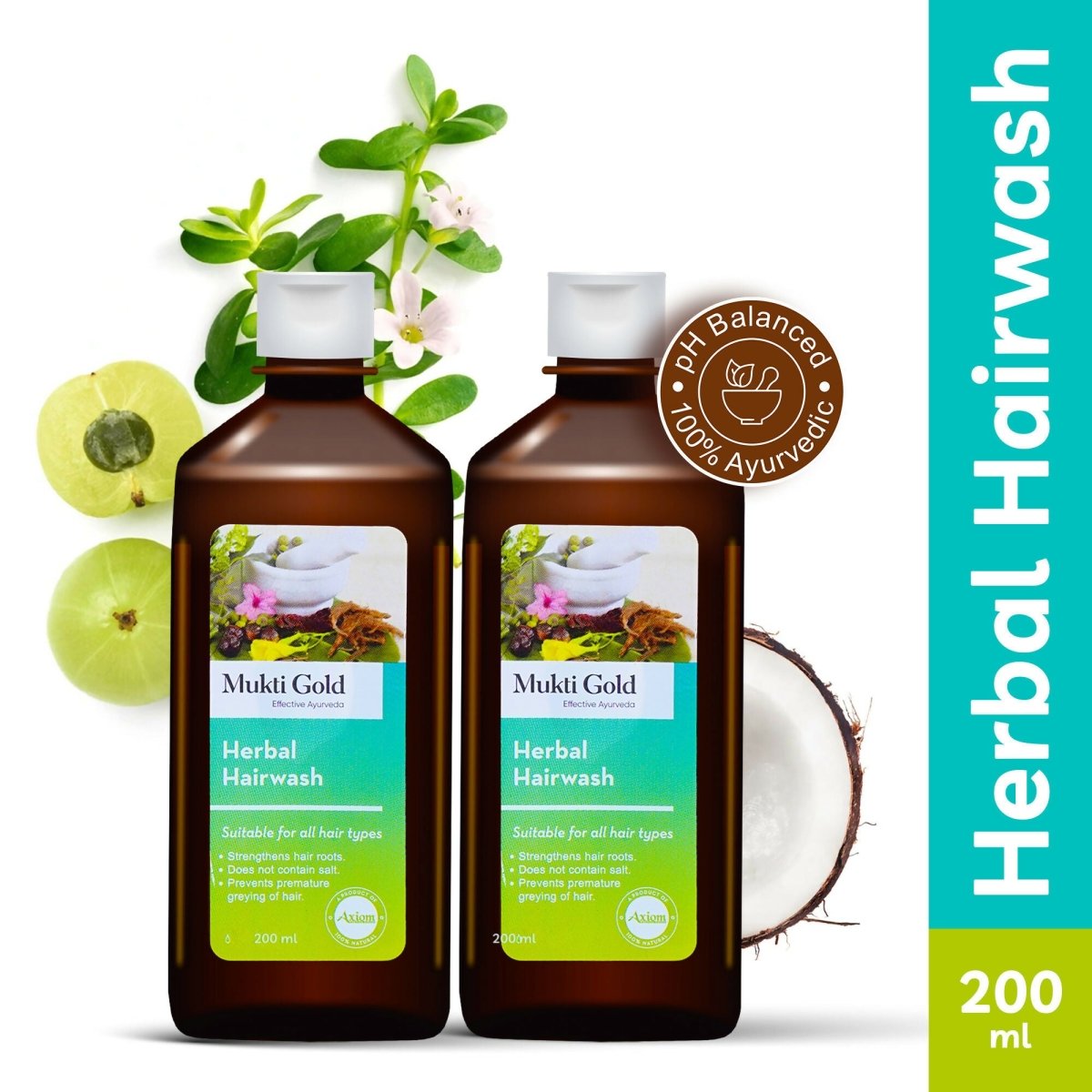 Axiom Mukti Gold Herbal Hair Wash | Grocsy