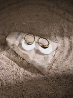 White Mother of Pearls Stone Earrings- Ruby Raang | Grocsy