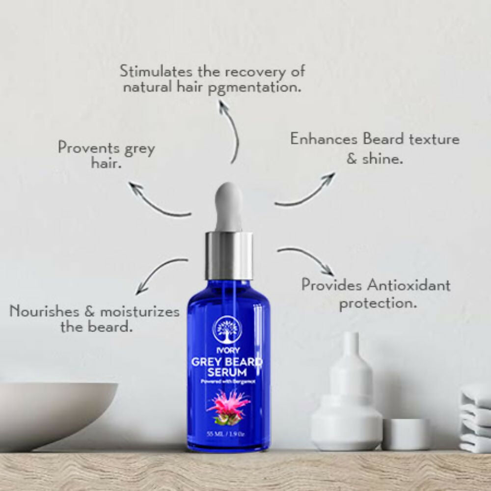 Ivory Natural Greys Beard Serum Restore Natural Black Color Of Grey White Beard | Grocsy