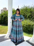 Partywear Designer Skyblue Chanderi Suit - Anbazaar | Grocsy