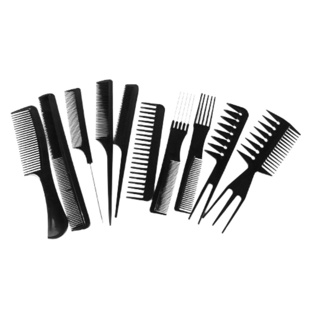 Bronson Professional 10 Pcs Combs Set with Multipurpose Styling Comb | Grocsy
