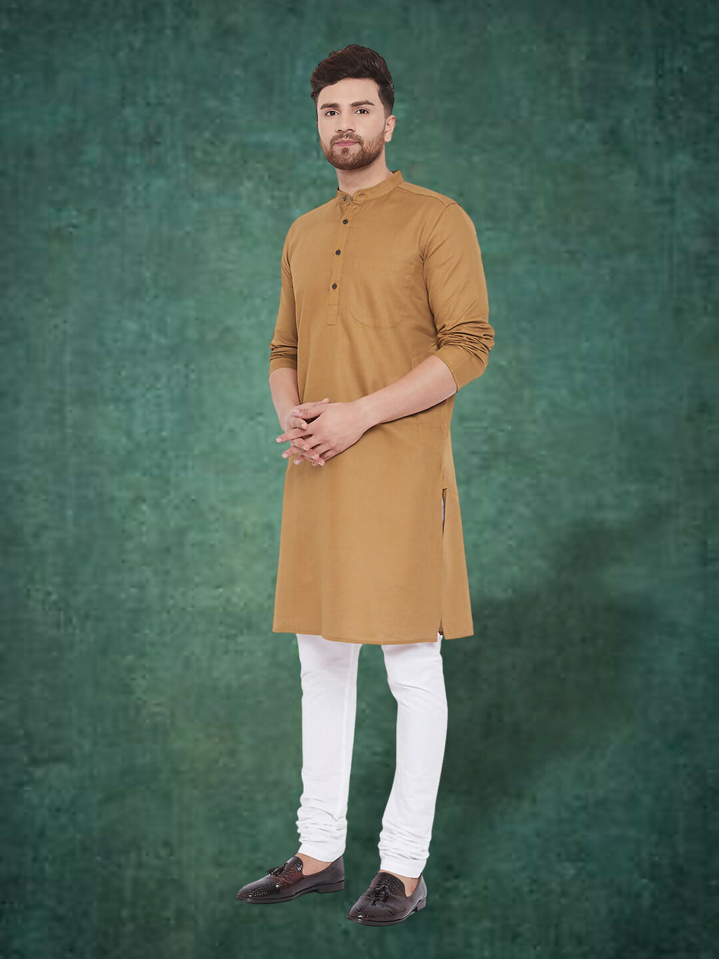 Even Apparels Men's Pure Cotton Beige Kurta | Grocsy