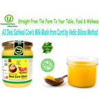 Yugmantra Organic Foods Pure A2 Natural Desi Cow Ghee Sahiwal | Handmade Desi Ghee | Grassfed, Golden, Grainy, Natural Fresh | Grocsy
