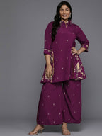 Ahalyaa Women's Traditional wear Co-ords - Purple | Grocsy