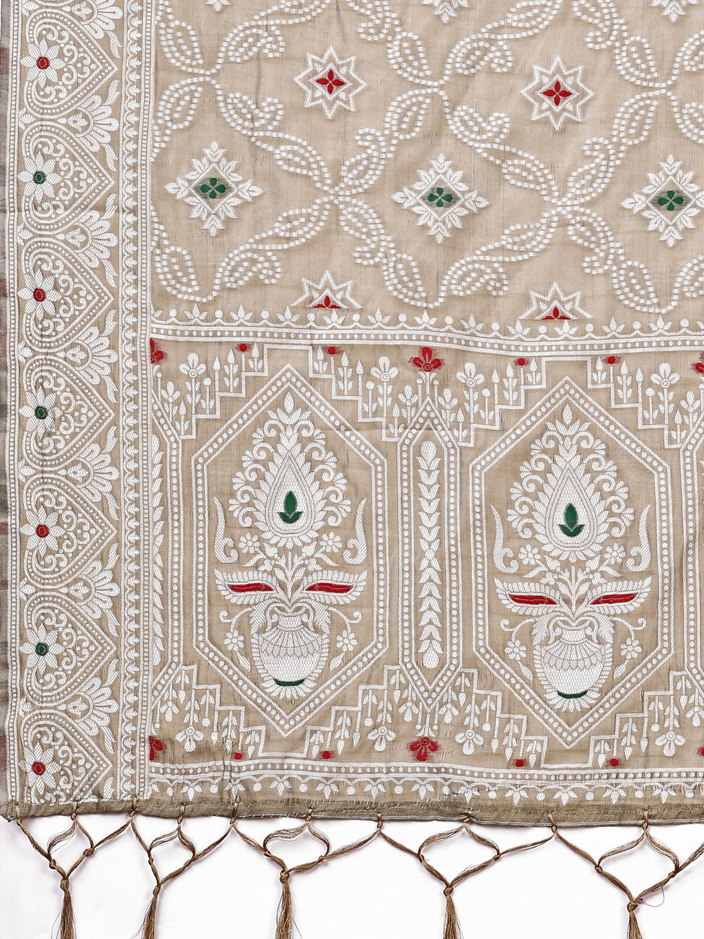 Shree Shyam Fashion Pankhuri Brown Linen Cotton Saree | Grocsy