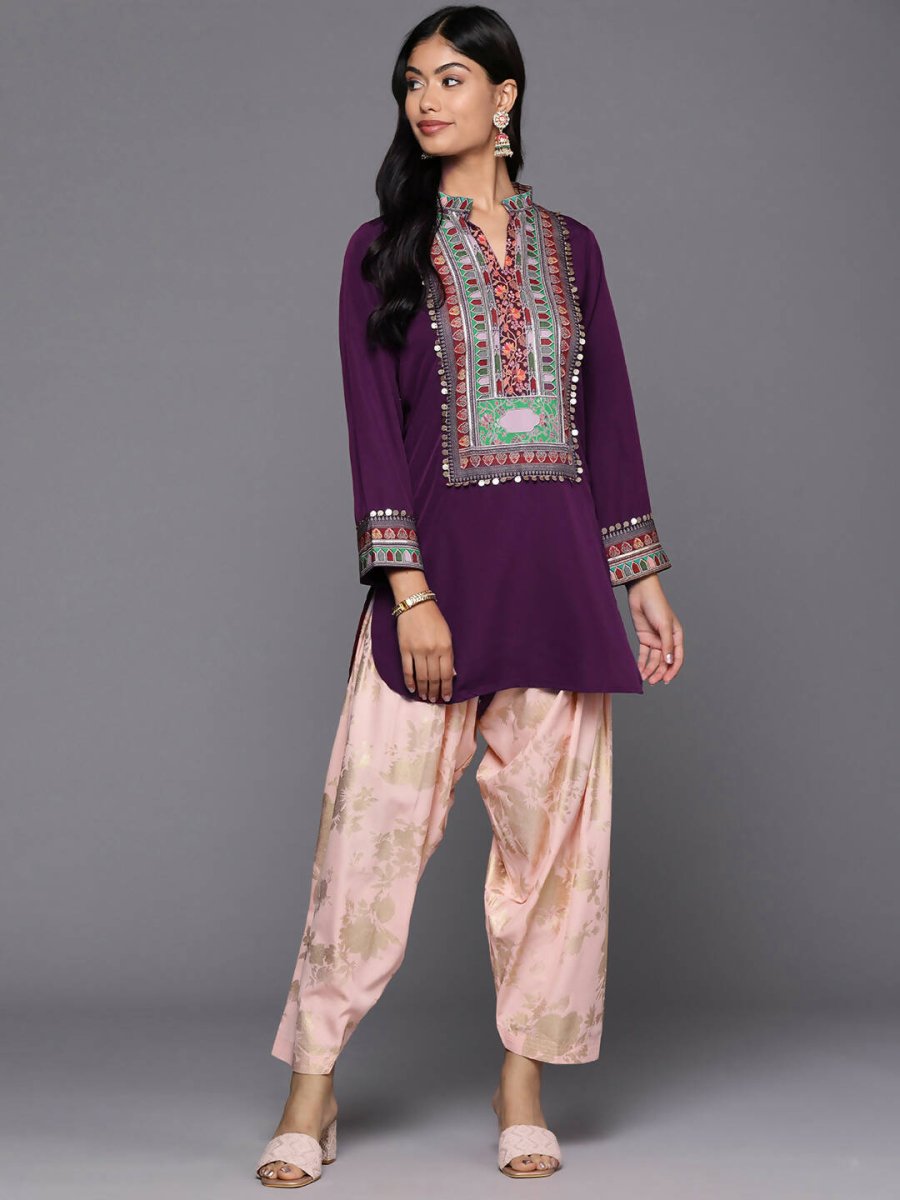 Ahalyaa Women's Traditional wear Kurta Set - Burgundy | Grocsy