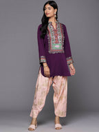 Ahalyaa Women's Traditional wear Kurta Set - Burgundy | Grocsy