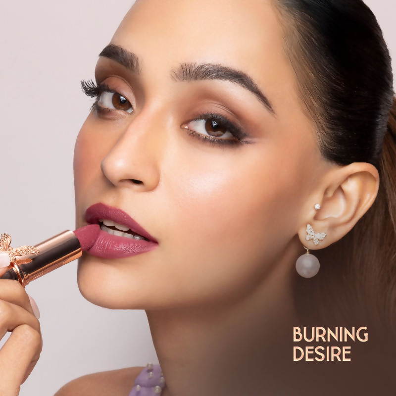 Nykaa Cosmetics X Bridgerton Creamy Matte Longwear Lipstick - Burning Desire | Grocsy