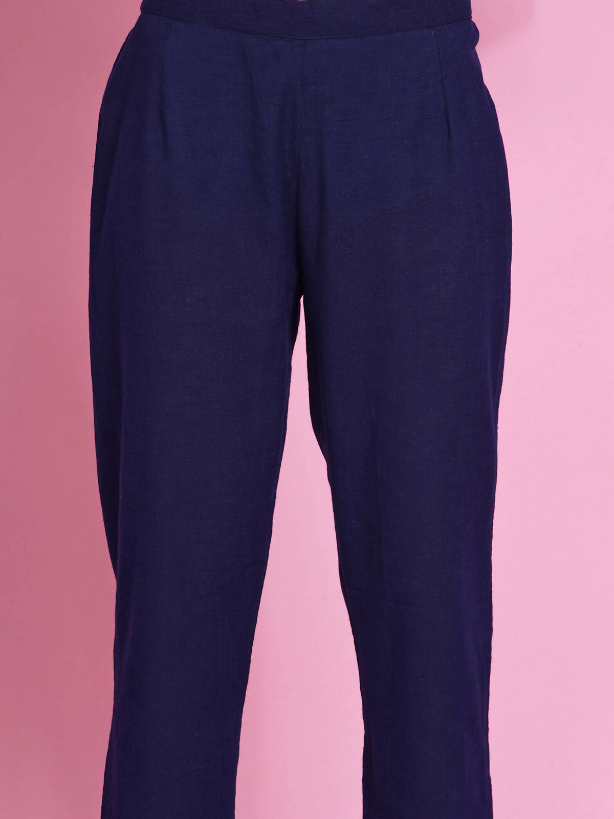 Women Republic Navy Blue Cotton Embroidered Kurta With Pants | Grocsy
