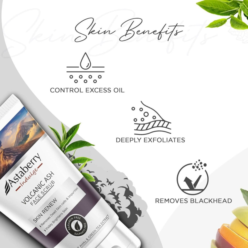 Astaberry Indulge Volcanic Ash Face Scrub | Grocsy