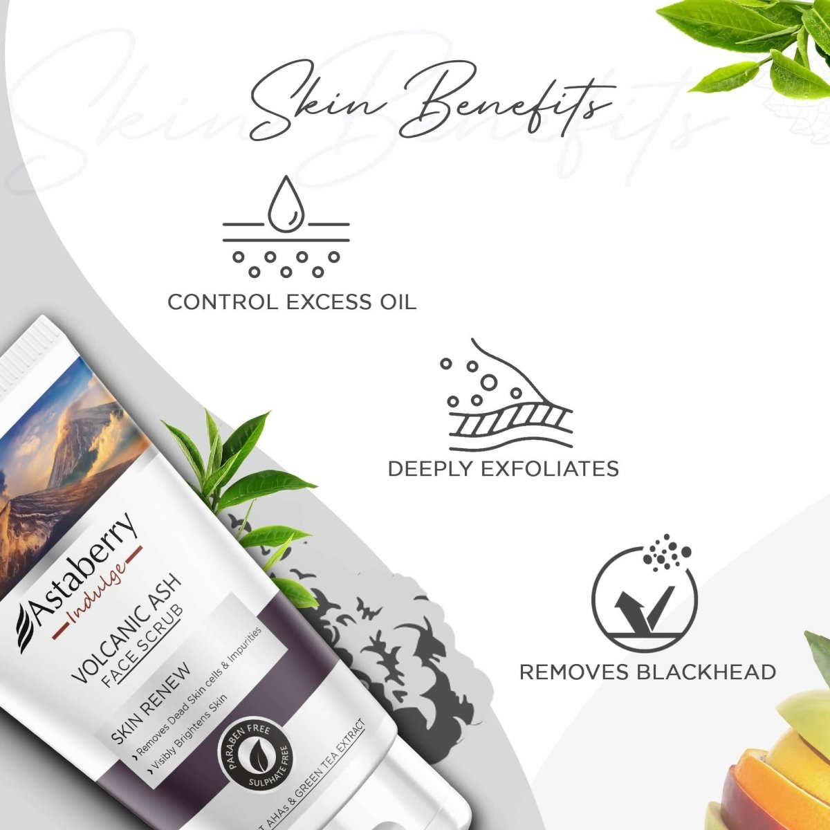Astaberry Indulge Volcanic Ash Face Scrub | Grocsy