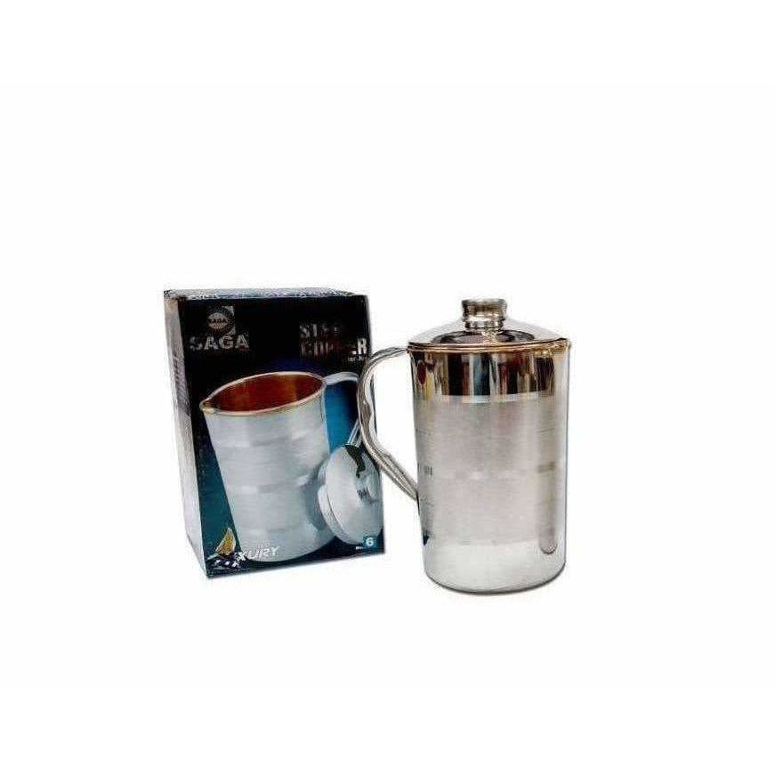 Saga Stainless Steel Copper Jug With Lid | Grocsy