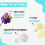 Wild Oak 1% Retinol Bakuchiol Face Serum Anti-Aging Brightening & Skin Texture Improvement | Grocsy