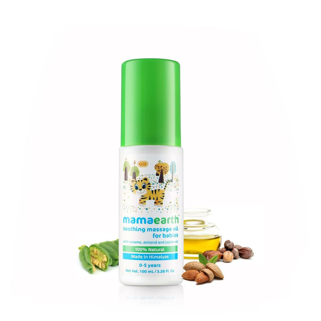 Mamaearth Dusting Powder & Soothing Massage Oil & Deeply Nourishing Wash for Babies