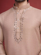 Vastranavya Exclusive Festival Wear Viscose Mirror Work on Self Weaving Kurta Only | Grocsy