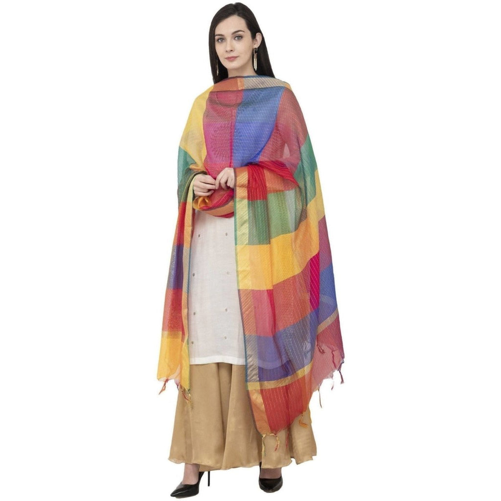 A R Silk Multi Crush Fancy Dupatta Multi Color Dupatta or Chunni | Grocsy