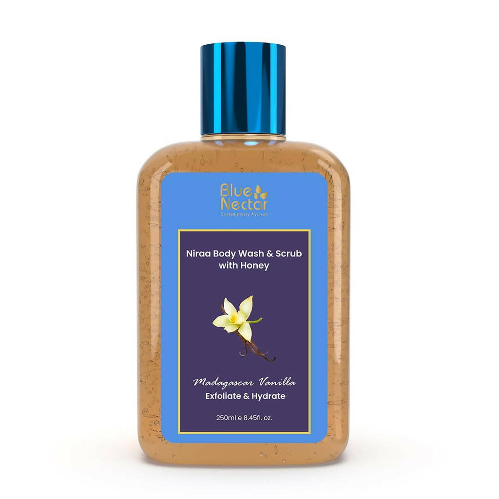 Blue Nectar Niraa Body Wash & Scrub with Honey - Madagascar Vanilla | Grocsy