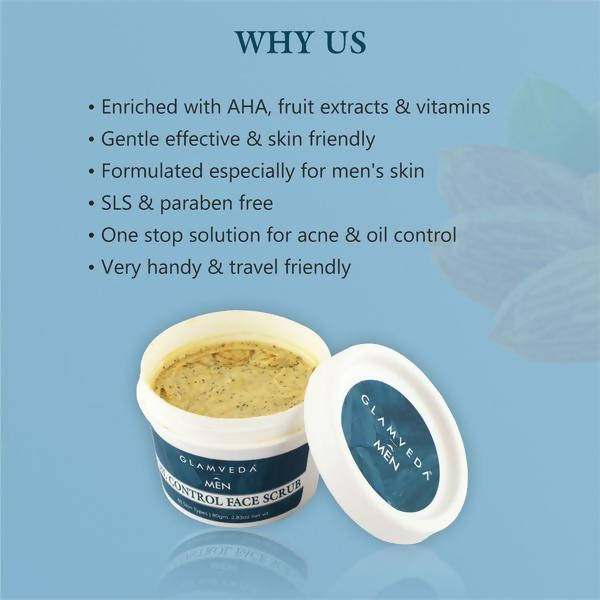 Glamveda Men Oil Control Face Scrub | Grocsy