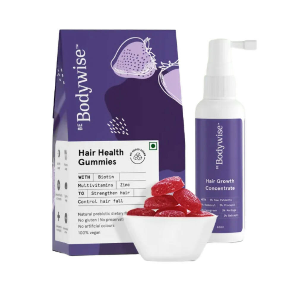 BeBodywise Hair Growth Concentrate and Hair Health Gummies | Grocsy