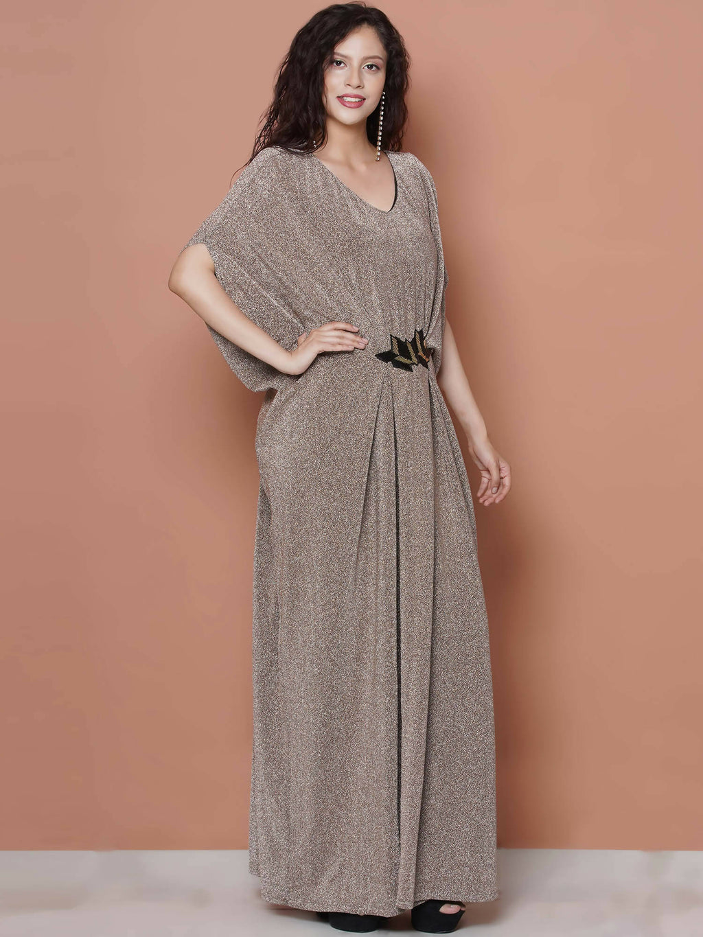 Women Republic Hand Embellished Golden Gown | Grocsy