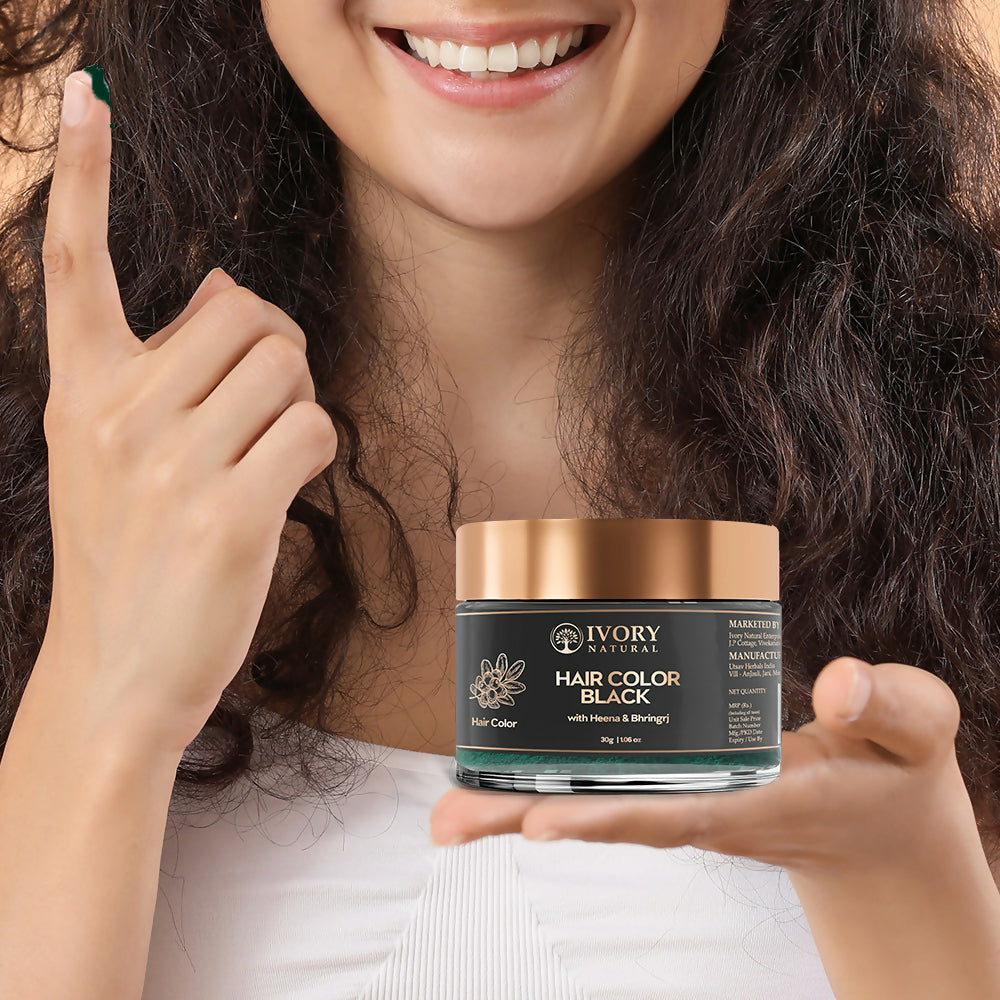 Ivory Natural Black Hair Color - Plant-Based Natural Hair Color - Both For Men Women | Grocsy