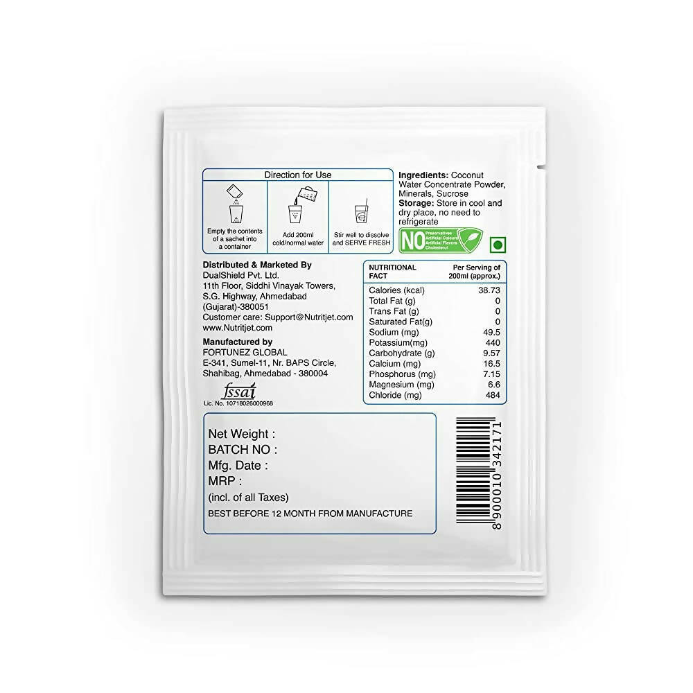NutritJet Natural Coconut Water Powder Sachets | Grocsy