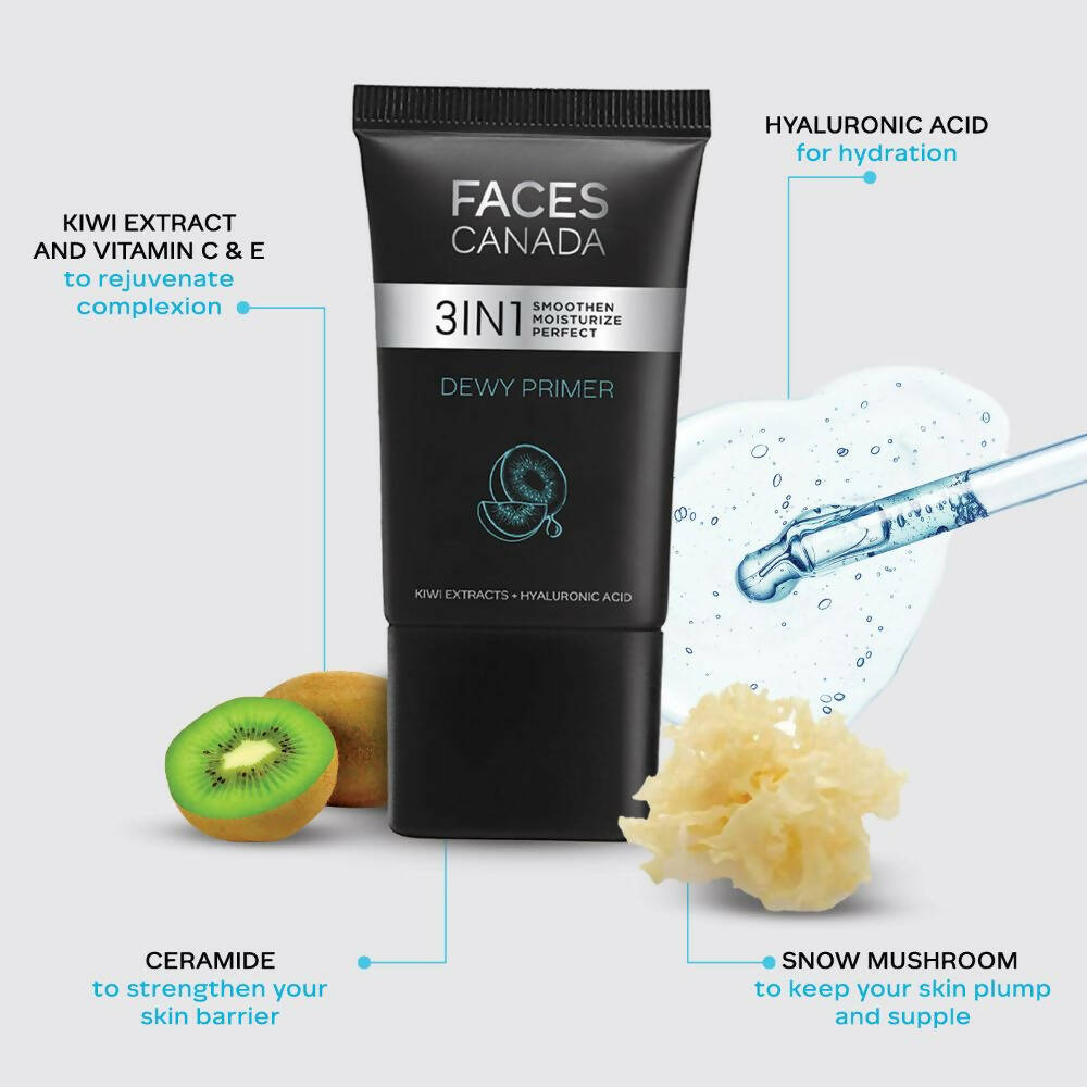 Faces Canada 3in1 Dewy Primer - Instant Smooth & Dewy Perfection | Grocsy