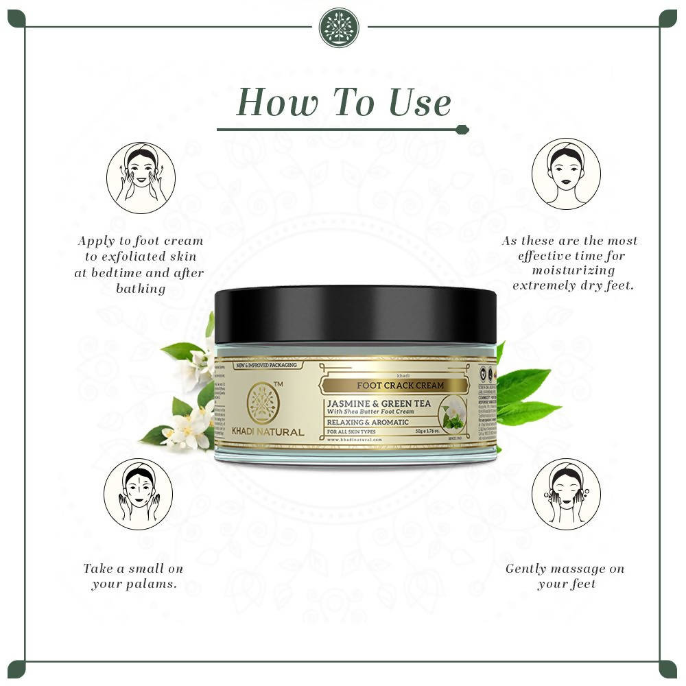 Khadi Natural Jasmine & Green Tea Foot Crack Cream | Grocsy