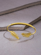 NVR Women Gold-Polished Adjustable Kada Bracelet | Grocsy