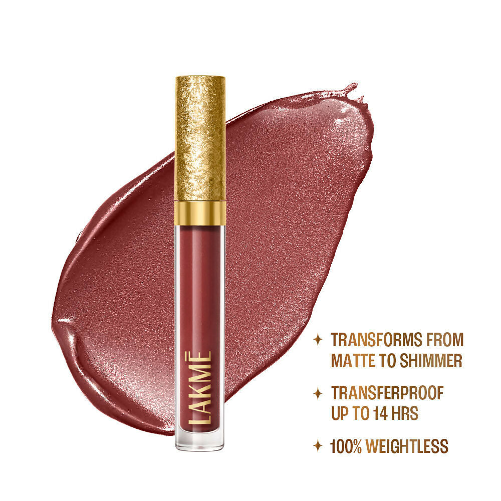 Lakme Be-jewel Shimmer Lip Liquid - Nude Sparkle | Grocsy